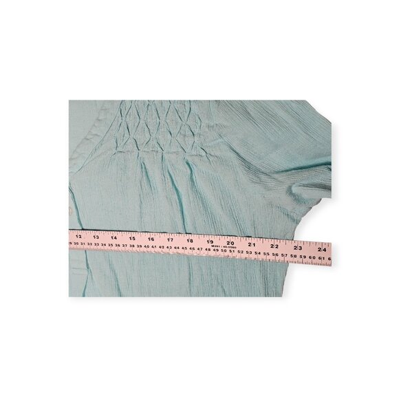 Bandolino | Long Sleeve Blouse | Women's | XL | Aqua/Turquoise | Pintuck Placket - Picture 5 of 10